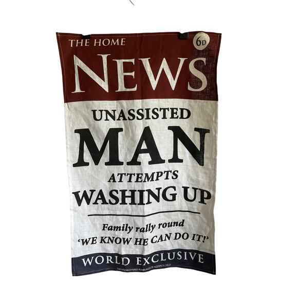 Ulster Weavers “Unassisted Man Attempts Washing Up” Novelty Tea Towel - Picture 1 of 4